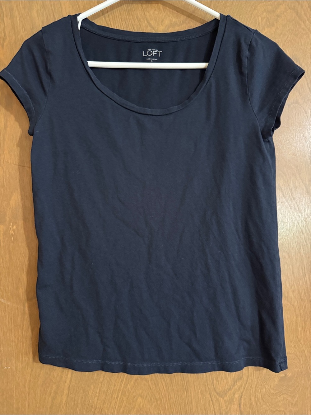 LOFT Navy Scoop Neck Short Sleeve Tee